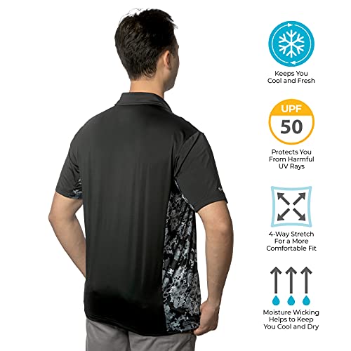 Sg Edge Men's Camouflage Polo Shirt, Black, Medium #TOP1