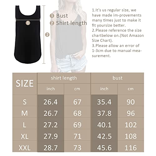 Women Shirts Sleeveless Summer Tunic Loose Fit Tank Tops (Xxl, Solid White) #TOP4