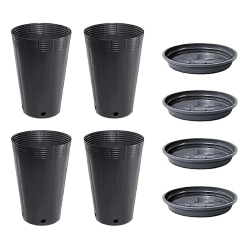 Kit com 4 Vasos Plásticos Redondos com Pratos Coletor