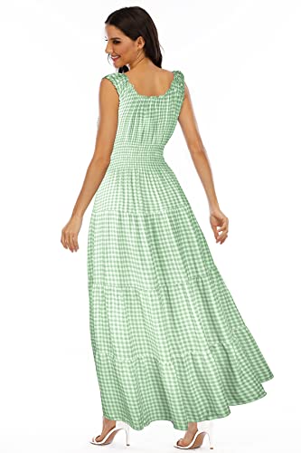 Image of OSTOO Women's 2026 Summer Boho Floral Print Tiered Casual Flowy Long Maxi Dress