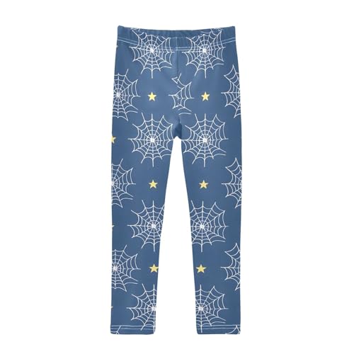 ALAZA Girls' Leggings Children's Yoga Pants Skinny Printed Dance Cobweb Star Comfortable 4T