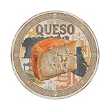 Metallschild mit Käsemarkt, europäische Küche, Kultur, auffälliges Grafik, Wanddekoration für Café, Männerhöhle, Club-Bar, Büro, Zuhause, Garten, rundes Metallposter, 20,3 x 30,5 cm