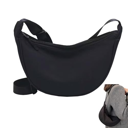 Image of Small Sling Crossbody Bag, Mini Crescent Bag with Adjustable Strap, Lightweight Nylon Bag for Both Women and Men, Small Shoulder Bag