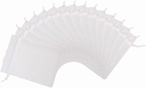 Staruby 100 bolsas de organza  Bolsas de regalo de joyería con cordón de 3 x 4 pulgadas  Bolsas de malla para bodas, fiestas, regalos de Navidad,