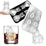3D Cat Ice Cube Mold-JLMIH Fun Shapes Silicone Molds Tray with Funnel for Whiskey, Cocktail, Drink, Bar Gifts for Cat Lovers Women Men