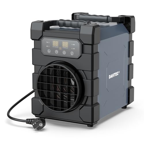 DAHTEC profesjonalny elektryczny termowentylator 2000 W z pilotem zdalnego sterowania, WiFi, ciężki stalowy mur.