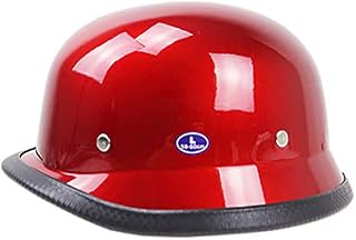 Open Face Motorcycle Half Helmet Red Military Pilot Half Shell Adult Men