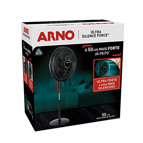 Arno Ventilador Ultra Silence Force Desmontável de Coluna VD52, Preto, 50cm