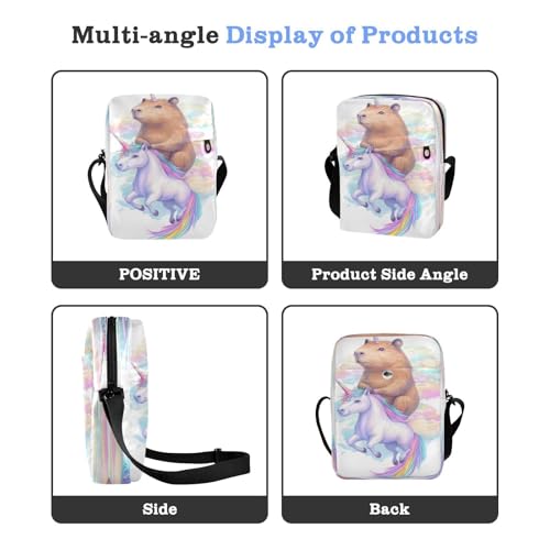 Crossbody Bag Cute Guinea Pigs Unicorn Messenger Bag for Women Men Purse Shoulder Bag Satchel Bag with Adjustable Strap 214B91834