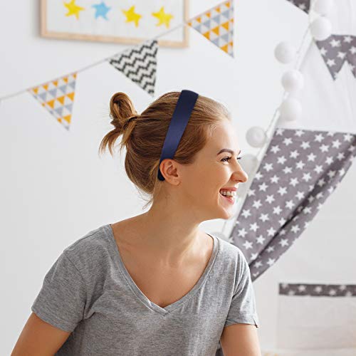 Frcolor 5 peças de faixas largas turbante de cor pura 3 cm faixas de cabelo liso para mulheres e men