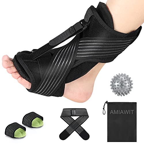 Plantar Fasciitis Night Splint, Adjustable Plantar Fasciitis Brace, Suitable for heel pain plantar fasciitis relief, achilles tendonitis brace for men, night splint for plantar fasciitis women (Black)