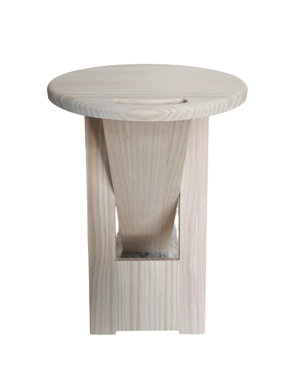 Taburete - banqueta plegable de madera maciza. Redondo, ligero y resistente. 45x30x30cm abierto y 71x30x4cm plegado (Nogal, 1 unidad)