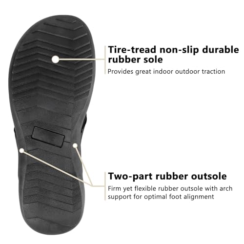 Image of TIESTRA Men's Heavy Duty Soft Summer Beach Sandals Sport Cushion Flip Flops - Arch Support & Comfort Casual Thong Slip On Indoor Outdoor | Durable Non-Slip Sole