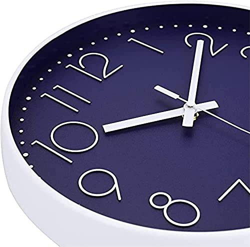 Image of TEKCOOL Plastic Digital Wall Clock 12 inch Silent Quartz Decorative Non-Ticking Classic Clock Battery Operated Round Easy to Read for Room /Home /Kitchen /Bedroom /Office /School- (Navyblue);