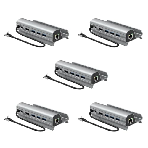 Uikdjgu 5X Stacja DokująCa Podstawa Telewizora Podstawa Hub Uchwyt DokująCy USB C do RJ45 Ethernet do Konsoli SteamDeck