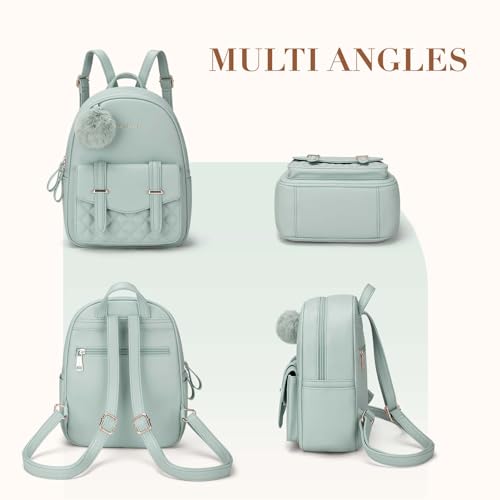 Image of Missnine Mini Backpack for Women Cute Small Backpack Purse With Pompom PU Leather Bookbag Small Casual Daypacks For Ladies