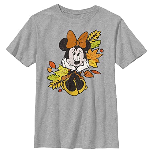 T-shirt Mickey Disney pour garçon en gris chiné taille XL avec portrait vintage Minnie