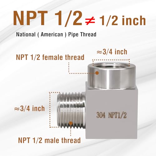 Conector forjado de acero inoxidable 304 NPT 1/2 de 90° resistente a corrosión 3