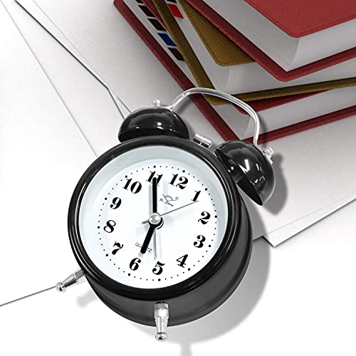 Twin Bell Alarm Clock With Three Dimensional Dial Simple,Super Extra Loudest Ringing For Adults, Heavy Sleepers, Bedrooms, Teenagers Battery Operated, Retro, Vintage, Old School, Classic, Mechanical #TOP6