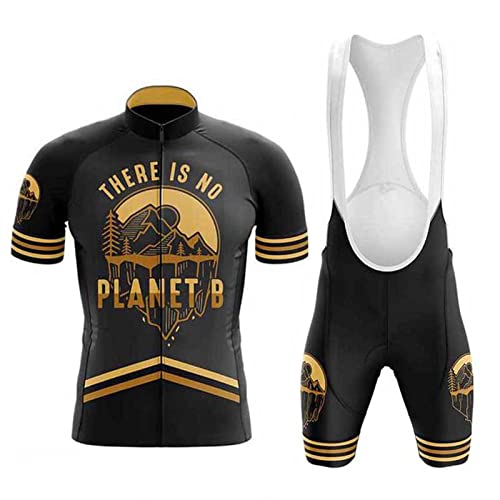 Vêtements Cyclisme Maillot de Cycliste Homme Tenue Vélo VTT Manche Courte, Jerseys Cycling Été et Cuissard avec 9D Coussin en Gel,Ensemble de Combinaisons Bike Route Respirant Séchage Rapide(7,M) Cover