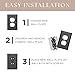 Monarch Abode 19121 Single Switch Hand Hammered Toggle Blank Wall Plate Aluminum Decorative Wall Plate Switch Plate Outlet Cover, 1-Gang, Matte Black pack of 2