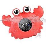 Bath Temperature Gauge - Floating Bath Thermometer | Crab Shape Bath Room Temperature Gauge | Baby Bath Temperature Gauge| Safety Water Temperature Gauge with LCD Dispaly for Kids' Bathroom Baby Bath