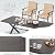 ASJMR 7 Piece Outdoor Dining Set for 6, Metal Patio Table and Chairs with Cushions, Patio Furniture Set with 2 Swivel Chairs, Rectangular Patio Dining Table with Umbrella Hole, Lawn Deck, Yard-Sand