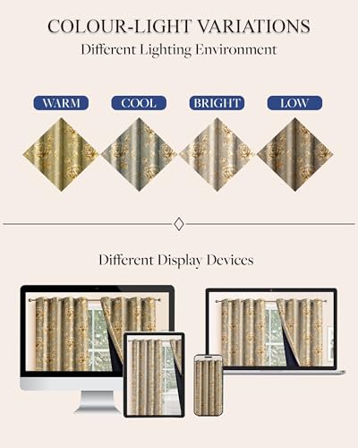 Image of Cloth Fusion Printed 100% Blackout Long Door Curtains 9 Feet Set of 2