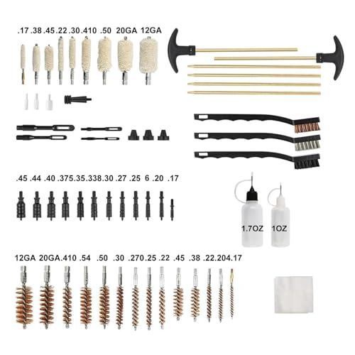 Gun Cleaning Kit for Guns, Gun Brushes for Pistol, Handgun, Shotgun, Brass Rods and Wire Rope, Gun Accessories (Green)