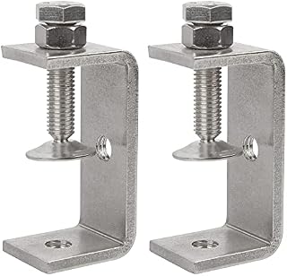 Luluxing Pack of 2 Heavy Duty C Clamp 304 Stainless Steel C Clamp 65MM/2.6Inch Wide Jaw Opening Tiger Clamp Woodworking Clip