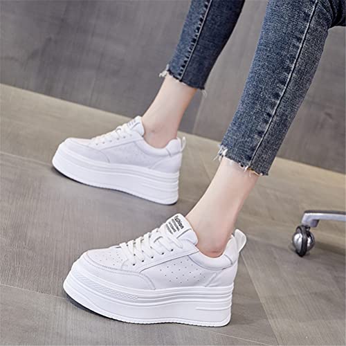 Image of ACE SHOCK Women Wedges Sneakers with Hidden Heel Ankle High Platform Walking Shoes Fashion Bride Wedding Shoes