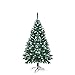 Produktbild TopVita Künstlicher Weihnachtsbaum hochwertiger Tannenbaum Christbaum, mit Metallständer Material PVC, 210 cm Weihnachtsbaum mit Schnee-Effekt Mehrfarbig, Innen und Außenbereich