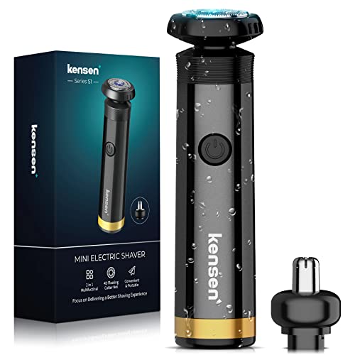 電気シェーバー kensen 2in1 ボディーシェーバ ミニシェーバー エチケットカッター 鼻毛カッター 超小型 髭剃り ムダ毛処理 除毛器 電動シェーバー 充電式 男女兼用 全身適用 海外対応