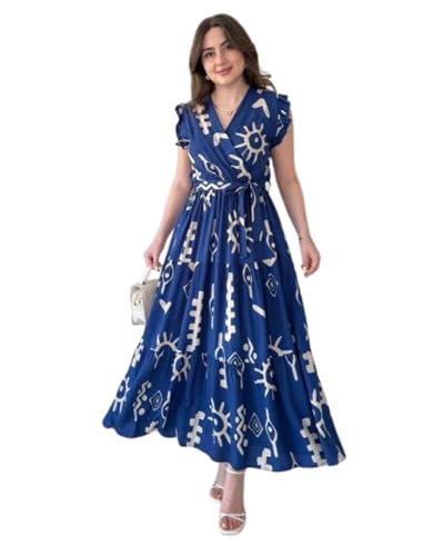 Image of Modestouze Attires Dress for Women Western Maxi Style, Indo Western Dresses, One Piece Long Gown, A Line Flared Pattern, Ethnic Look Outfit for Women