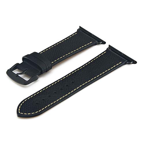compatible with Apple Watch アップルウォッチ用 バンド ベルト 牛革フラットベルト クロカラント KUROCURRANT 44mm 45mm 46mm 49mm用 Series11/10/9/8/7/6/5/4/3/2/1/SE