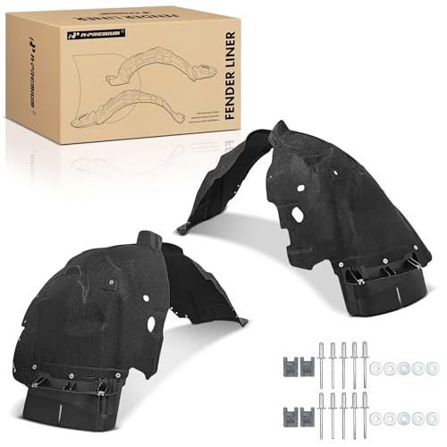A-Premium Pair Front Inner Fenders Liner Splash Shield Set with Clips - Compatible with Ford Edge 2019-2024, Without Signature Lighting - Factory Fresh (PET), Not Refurbished or Recycled