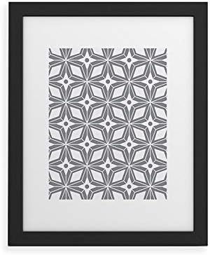 Deny Designs Heather Dutton Framed Art Print, Black Classic (11" x 14"), Starbust Grey