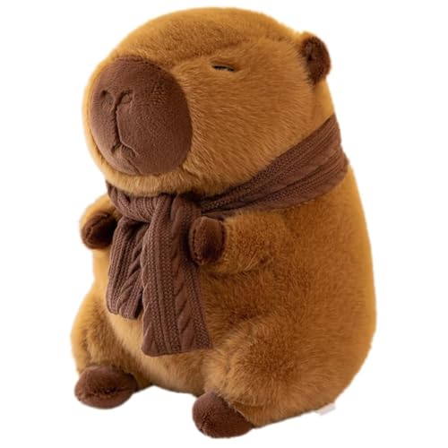 SKIPTHYBER Capybara Plüschtier 25 cm Capybara Kuscheltier mit Schal,...