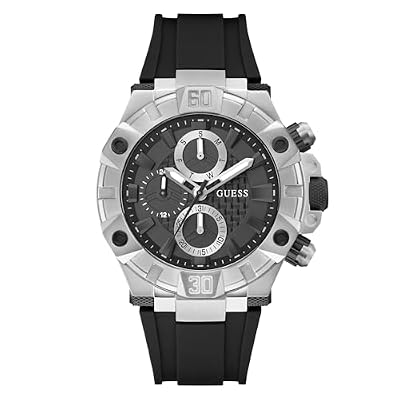 Guess Ignite Orologio analogico multifunzione da uomo, larghezza cassa 46 mm, nero, Nero, Classico
