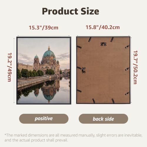 Giftgarden Aluminiowa rama 40×50, czarna ramka na zdjęcia 50×40, idealna do kadrowania krajobrazów, portretów, dzieł sztuki i zdjęć, idealny wybór do przestrzeni artystycznych, biur i domu