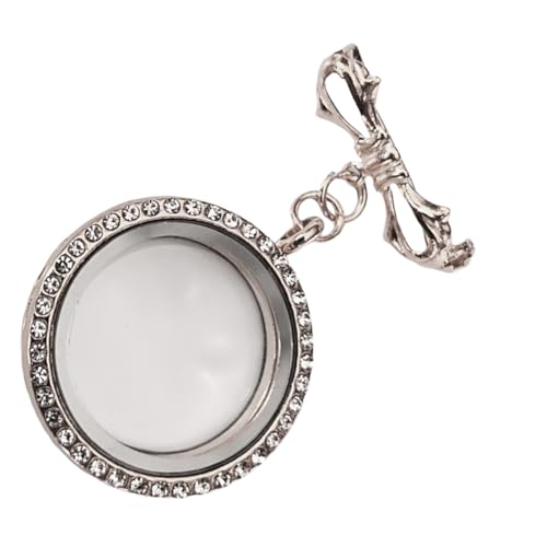 Elegante medallón de mariposa para fotos con detalles de cristal, accesorio de aleación, elegante medallón de fotos de aleación, talla única, como se describe