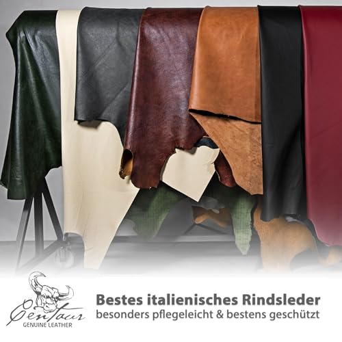 Centaur - Hochwertiges Leder Sitzkissen - Cognac Vintage 35x35 cm - Ideal für Stuhl oder Sitzbank - Abwaschbare Echtleder Stuhlkissen - Pflegeleichte Sitzauflage