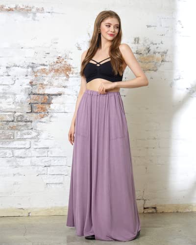 noflik Womens Paisley Pattern Curved Hem Flowy Maxi Skirts2