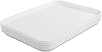 Vista 1 de Fast Food Trays, Plastic Serving Tray, White, Set of 6