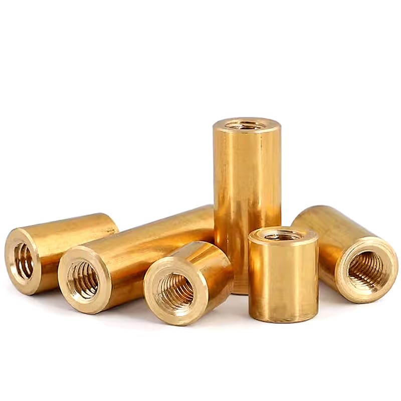 Round Connector Nuts, Brass Extend Long Lengthen Round Coupling Nut M6-M12 Length 5mm~100mm Sleeve Tubular Joint Sleeve(M8x15x13mm 2Pcs)