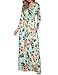 HOOYON Women Summer Casual Floral Maxi Dress Long Sleeve with Pockets,Green,Large