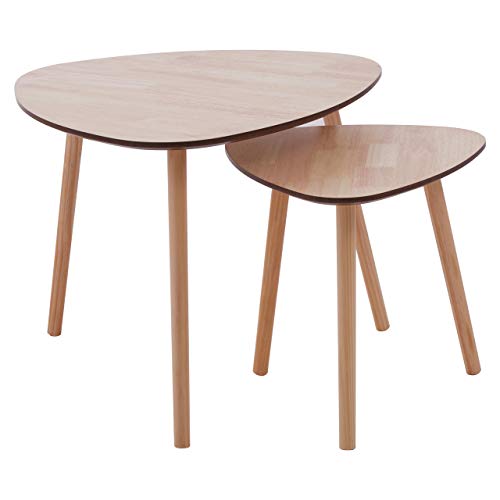 Premier Housewares Side Table, End Tables for living Room, Pine Wood, w60 x d60 x h48cm - Nautral