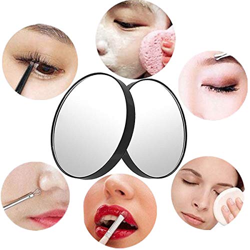 10X Magnifying Makeup Mirror, Round Mirror 2 Suction Cups Facial Makeup Cosmetic Absorption Shaving Home Makeup Travel Essential(Diameter 3.46 Inches) #TOP4