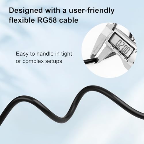 Câble coaxial RG58 anti-interférence 50 Ohm 15,2 m pour antenne