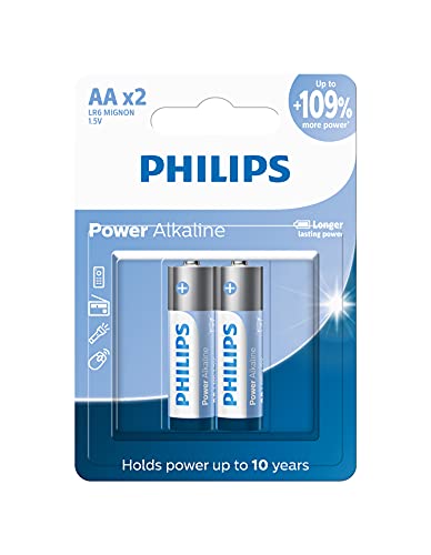 PHILIPS Pilha alcalina AA 1.5V C/02, Azul, branco e prata, LR6P2B/59